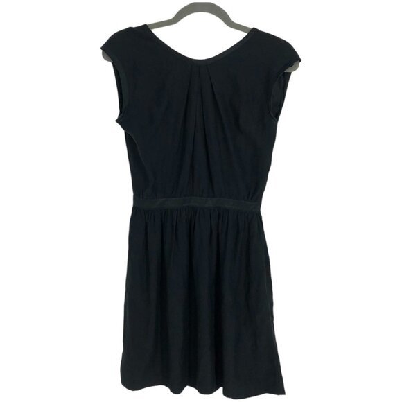 212 Collection Black 100% Silk flowy scoop Neck Mini Dress size 2 - Picture 1 of 15